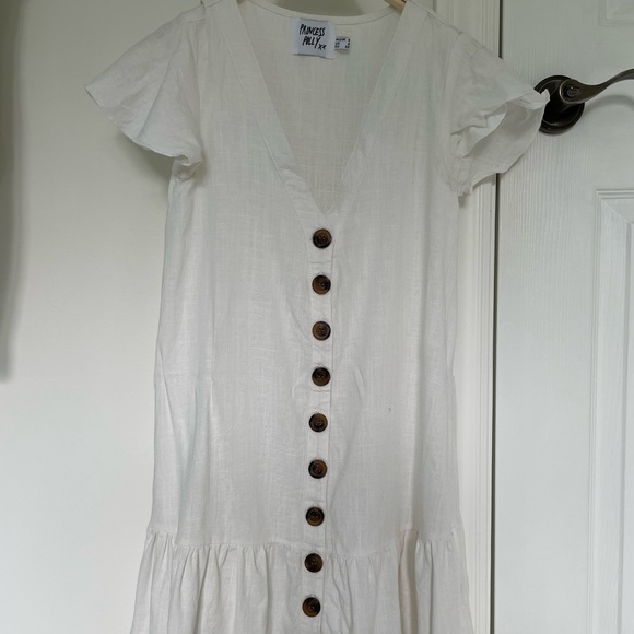 Princess Polly Flowy White Mini Dress - Picture 3 of 4